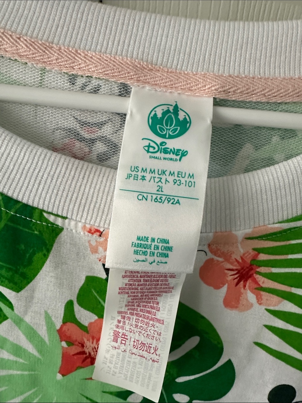NWT Disney Green & White Tropical Mickey & Minnie Pullover Long Sleeve Shirt - Picture 4 of 5